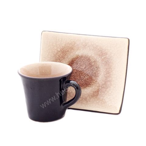 Cup Espesso with design squares dish