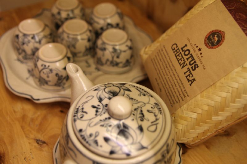 Lotus Green Tea in Huongmai Cafe Lotus Green Tea in Huongmai Cafe